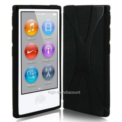 Housse etui coque pochette silicone gel fine pour Apple iPod Nano 8eme generation  - NOIR