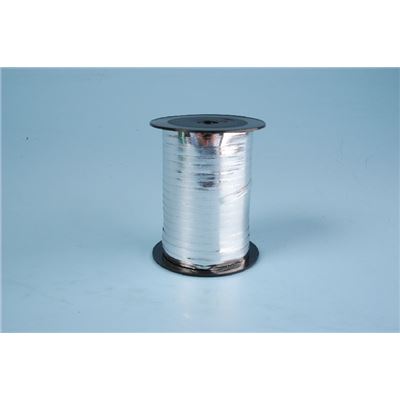 Ruban frisé 250mx5mm métallique - argent