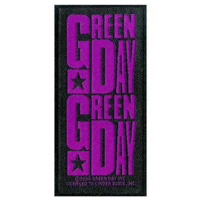 Green Day Patch Purple Logo 4,5 x 10 cm