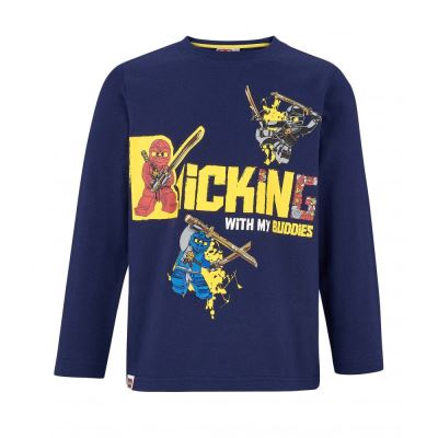 Lego NinjaGo Tee shirt garçon manches longues - Bleu Marine - 4 ans