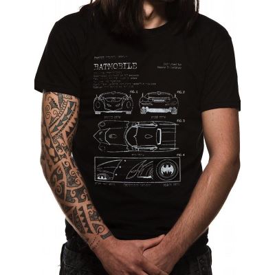 BATMAN - T-Shirt Batmobile Blueprint (S)