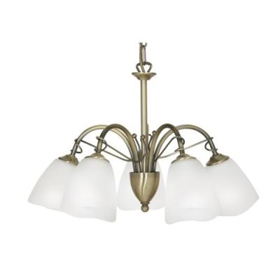 Oaks Lighting Turin 5-Light Ceiling Light. Antiique Brass