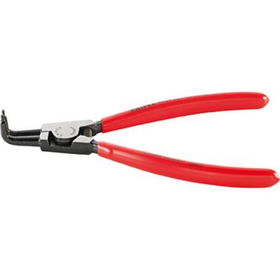 Pince à circlips extérieurs, courbée, en acier inoxydable au chrome vanadium, pointes antidérapantes, Dimensions : A 01, Ø d'arbre 3-10 mm, Long. 125 mm
