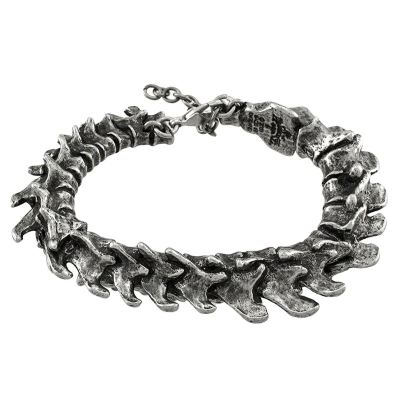 Alchemy Gothic Vertèbres Bracelet en étain