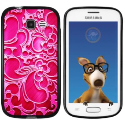 Coque Souple en gel noir pour Galaxy Trend Lite avec impression Motifs arabesque fushia
