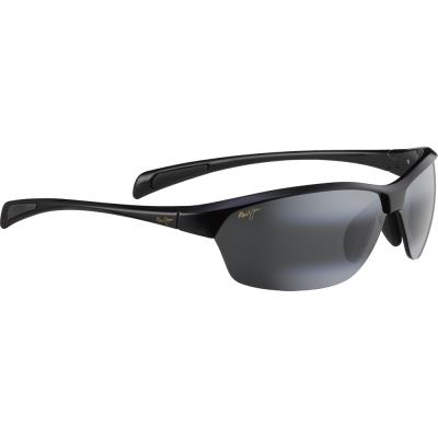 Maui jim hot sands noir brillant gris neutre polar+ - large-extra large
