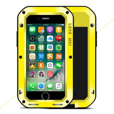 Coque metal et silicone LOVE MEI Powerful Snow Dirt pour iPhone 7 plus - Jaune