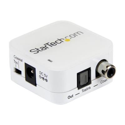 StarTech.com Répétiteur convertisseur audio coaxial numérique bidirectionnel vers Toslink optique - convertisseur audio numérique coaxial/optique