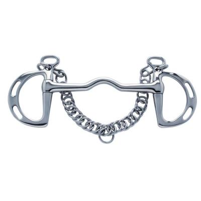 Pfiff mors espagnol droit à passes en inox argent 12,5 cm
