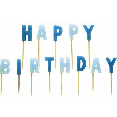 Bougies à piquer - Happy Birthday : Bleu