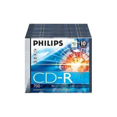 Philips - 10 x CD-R - 700 Mo (80 min) 52x - boîtier CD étroit - CD