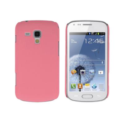 Coque rigide Rose pour Galaxy Trend S7560 aspect mat toucher rubber gomme