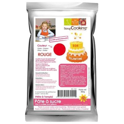 Pâte à sucre Rouge pour modeler pour gâteaux Scrapcooking 300g