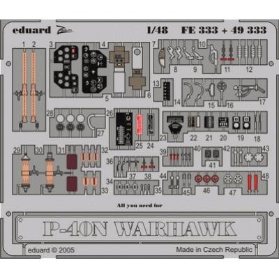 MAQUETTE P 40N WARHAWK HASEGAWA 1/48 EDUARD FE333