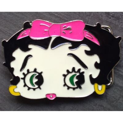 boucle de ceinture visage betty boop noeud rose cheveux