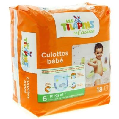 Les Tilapins Culottes Bébé Taille 6 16 Kg Et + Extra Large X18