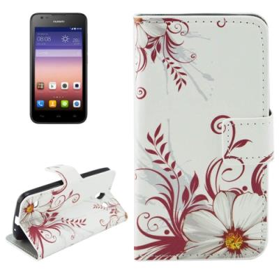 Huawei Ascend Y550 Coque housse Cuir PU  Fleurs