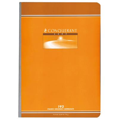 Cahier brochures Conquerant grand carreaux A4 192p 70g