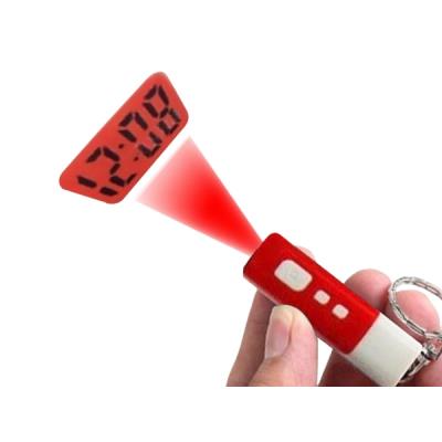 Porte-clés torche à projection heure lumineux lumiere deco led