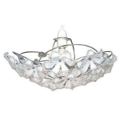 Oaks Lighting Abeba Abat-Jour Chroméfleurs Blanches Acrylique 38 Cm