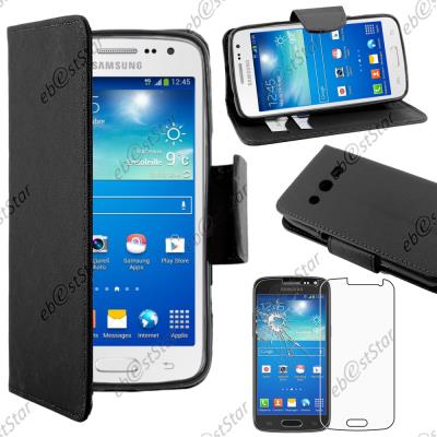 ebestStar ® pour Samsung Galaxy Core 4G SM-G386F - Housse Coque Etui Portefeuille Folio Simili Cuir, Couleur Noir