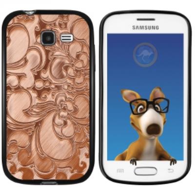 Coque Souple en gel noir pour Galaxy Trend Lite avec impression Motifs arabesque bronze