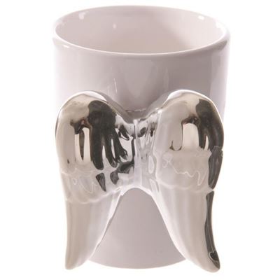 Mug en céramique aux ailes argentées