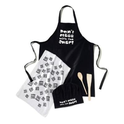 COOKSMART DON'T MESS WITH THE CHEF KIT DE CUISINE POUR HOMME 2 SPATULES + 1 TABLIER