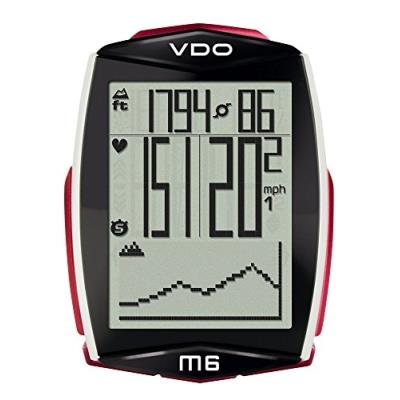 Vdo m6 ordinateur de vélo avec ceinture cardiaque et capteur de vitesse noir blanc rouge