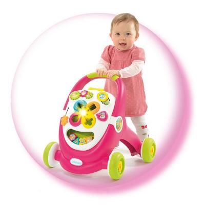 smoby trotteur cotoons walk and play rose