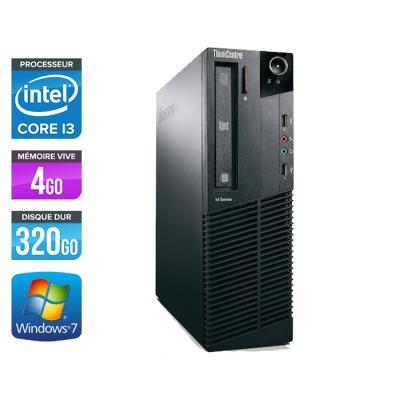 Unité centrale Lenovo ThinkCentre M81 SFF - Noir - Intel Core i3-2100 / 3.10 GHz - RAM 4 Go - HDD 320 Go - DVDRW - Gigabit Ethernet - Windows 7 Profes