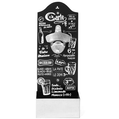 Décapsuleur Ouvre Bouteille Mural avec boîte récupératrice - Noir
