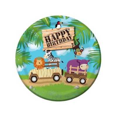 Assiettes anniversaire safari (x8)