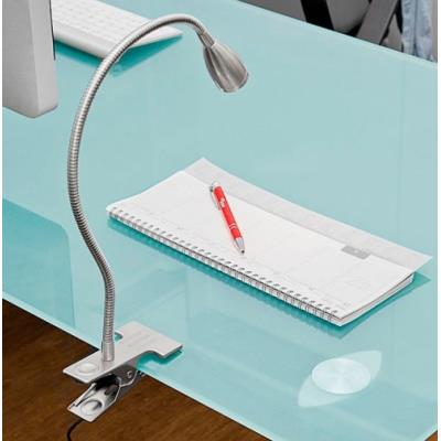 Lampe à pince avec col de cygne et LED 3 W intégrée