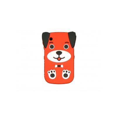 Coque silicone pour Blackberry 8520 curve chien orange + film protection ecran offert