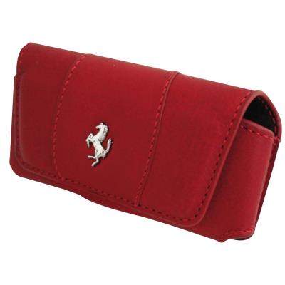 Etui Ferrari collection Modena en cuir Italien rouge taille large