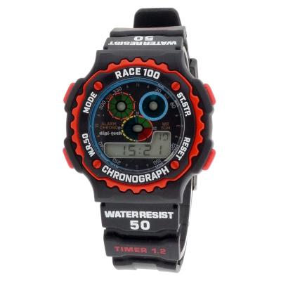 Montre Digi-Tech /DT102907 en Caoutchouc Noir