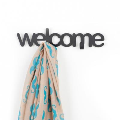 Porte-manteaux mural welcome noir