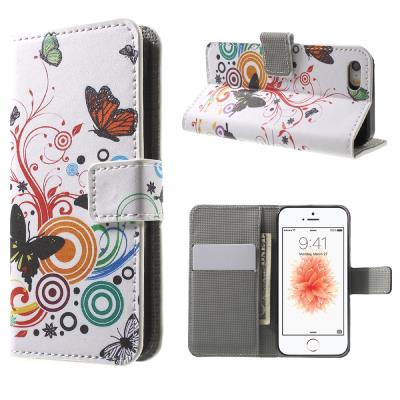 Etui en PU avec stand pour iPhone SE/5s/5 - papillon and Vine