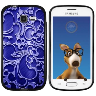 Coque Souple en gel noir pour Galaxy Trend Lite avec impression Motifs arabesque bleu