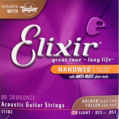 11182 Elixir Nanoweb 80/20 Bronze Hd Light - Jeu De Cordes