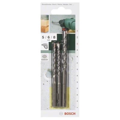 Bosch 2609256908 Set De 3 Forets à Béton Sds-Quick pour Perforateur Uneo Diamètre 5-6-8 Mm