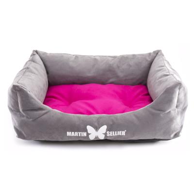 Martin-Sellier - Corbeille Domino Pour Chien - Suédine Vert & Chocolat (70cm X 60cm)
