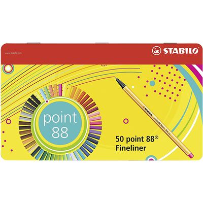 Caja Metálica 50 Rotuladores Stabilo Point 88 Fineliner