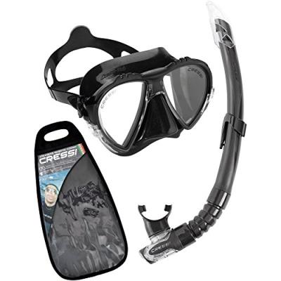 Cressi sub s.p.a. matrix & gamma combo masque de plongée noir