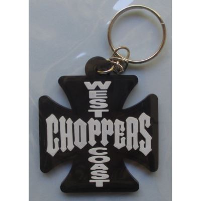 porte clé west coast choppers plastique noir ecrit blanc