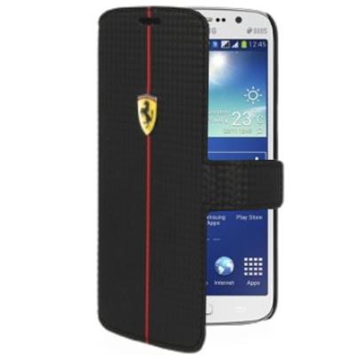 FEFOCFLBKSG2BL Etui Ferrari série Formula One noir carbone rabat latéral Samsung Galaxy Grand 2