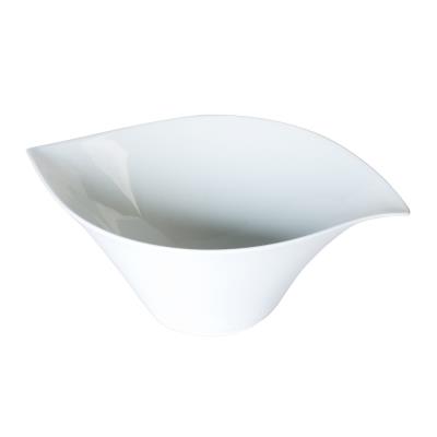 Table Passion - Saladier Porcelaine Blanche 36 Cm Forme Feuille