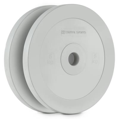 CAPITAL SPORTS Methoder Paire de disques poids en caoutchouc 5kg - gris