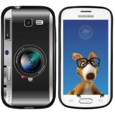 Coque Souple en gel noir pour Galaxy Trend Lite avec impression Motifs appareil photo